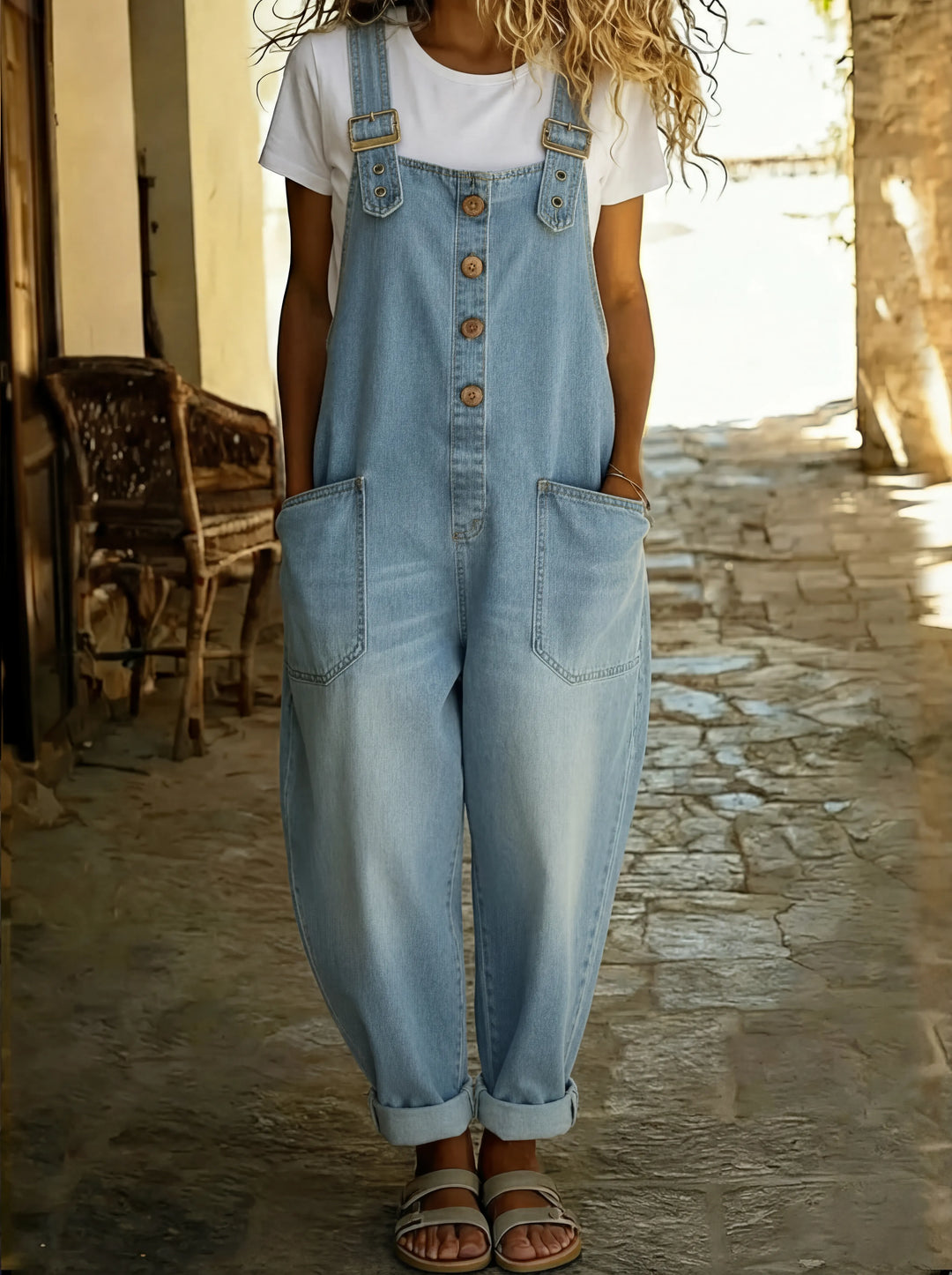 Rocio™ – Tuta in denim casual con fibbia regolabile