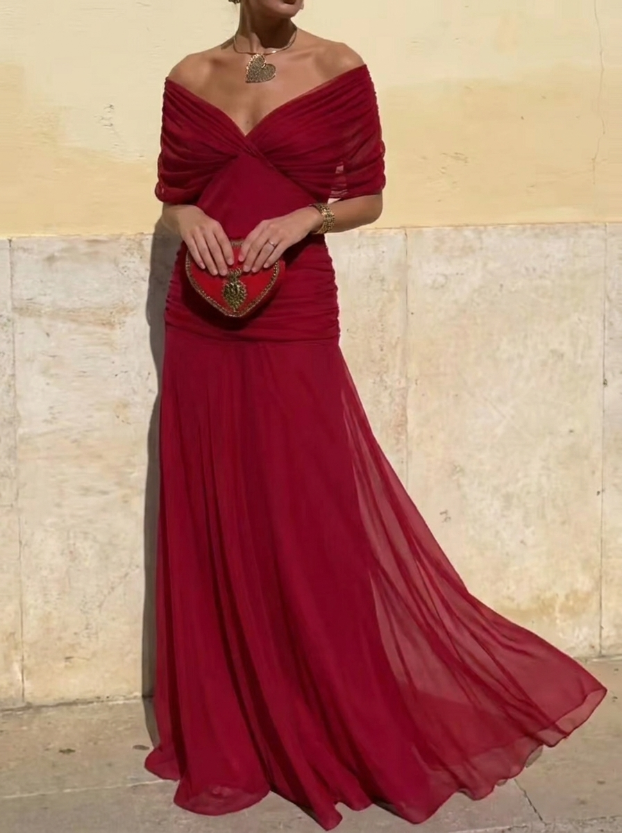 Louise - Abito Lungo Elegante con Scollo a V