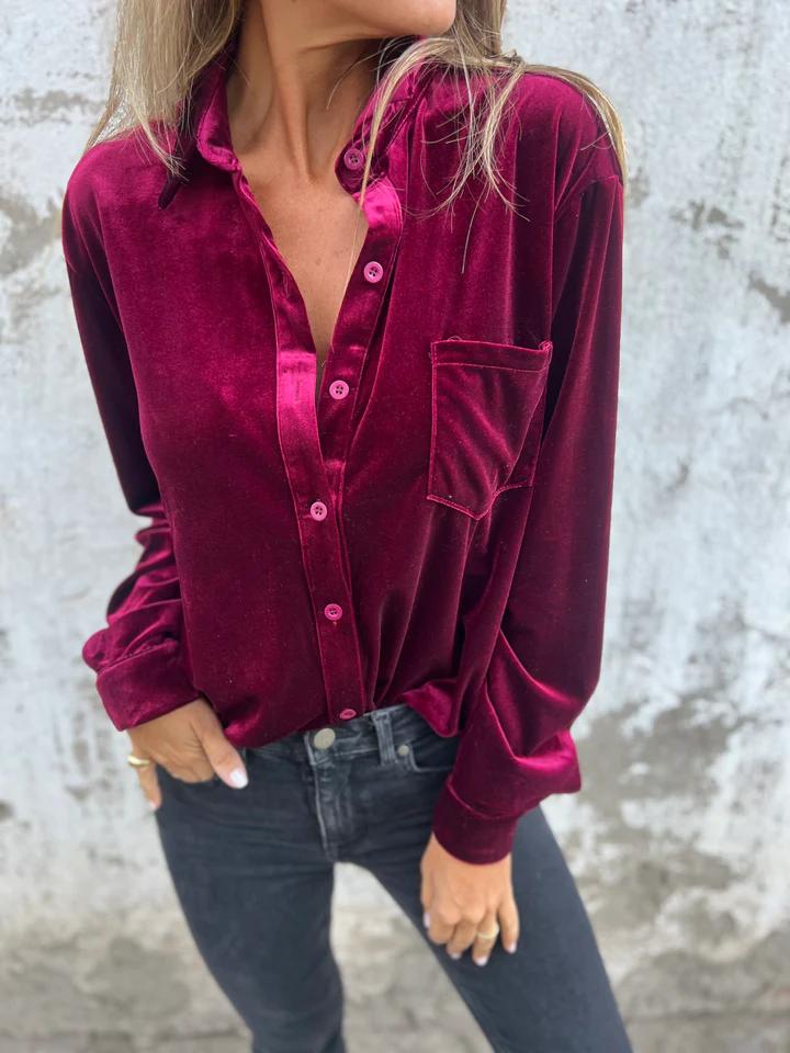 Estelle | Blusa Morbida In Velluto Elegante