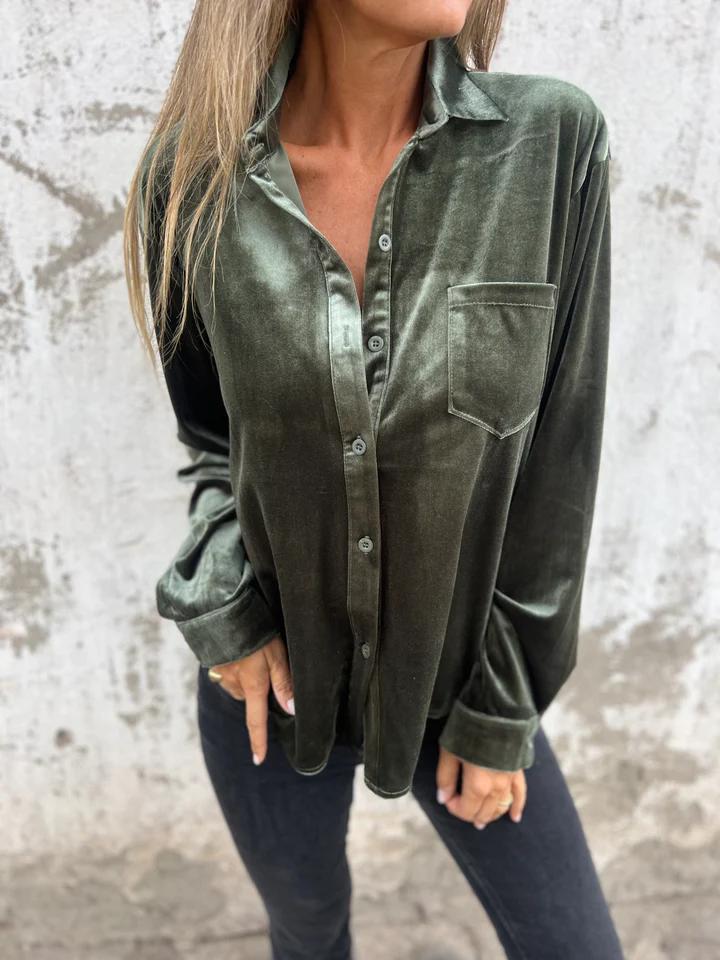Estelle | Blusa Morbida In Velluto Elegante