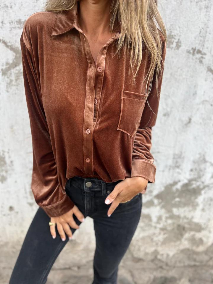 Estelle | Blusa Morbida In Velluto Elegante