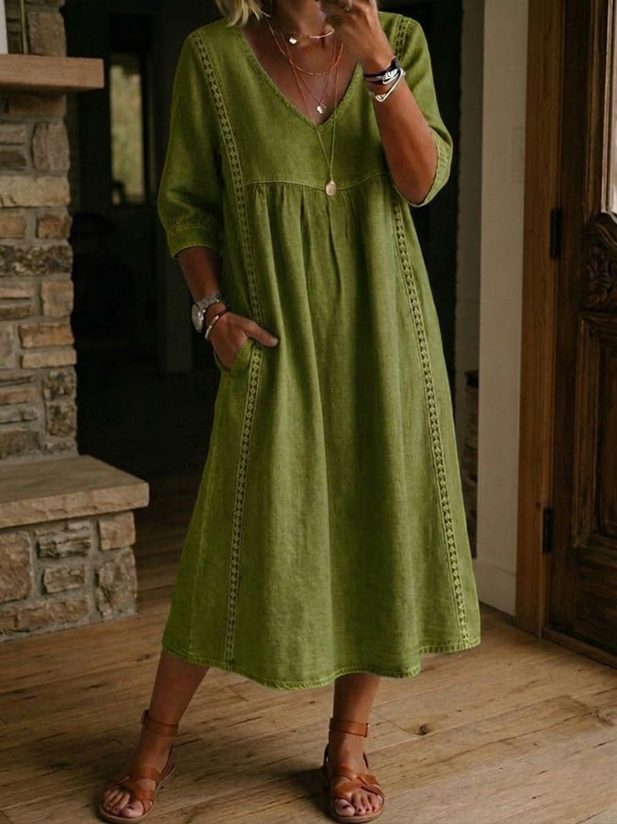 Aurelia | Abito Midi con Pizzo Sangallo