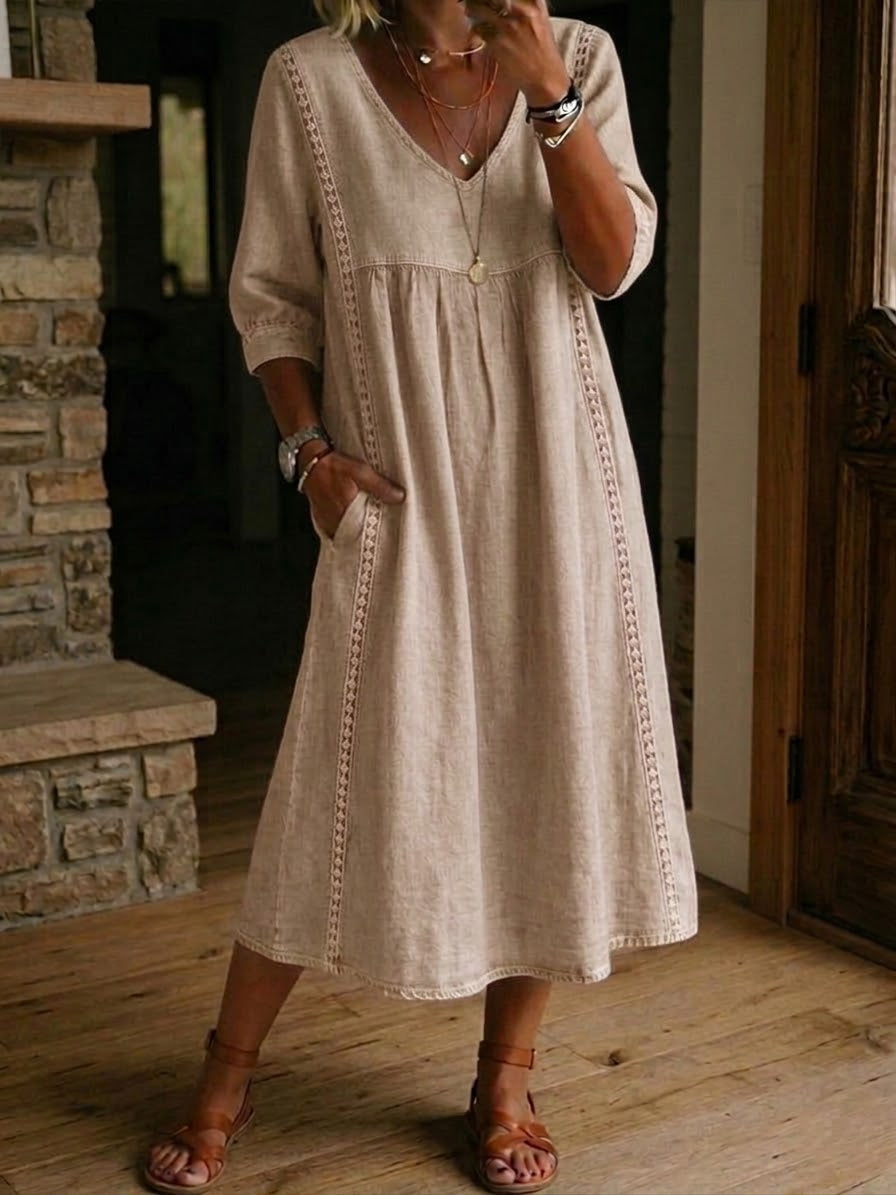 Aurelia | Abito Midi con Pizzo Sangallo
