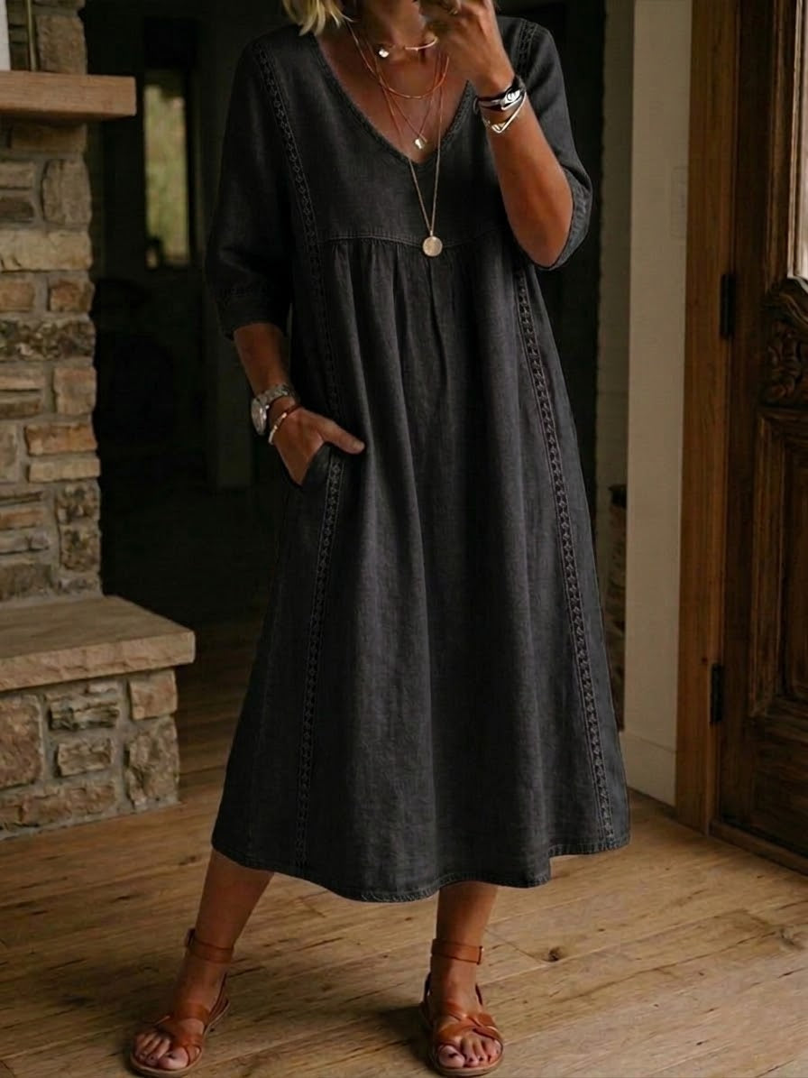 Aurelia | Abito Midi con Pizzo Sangallo