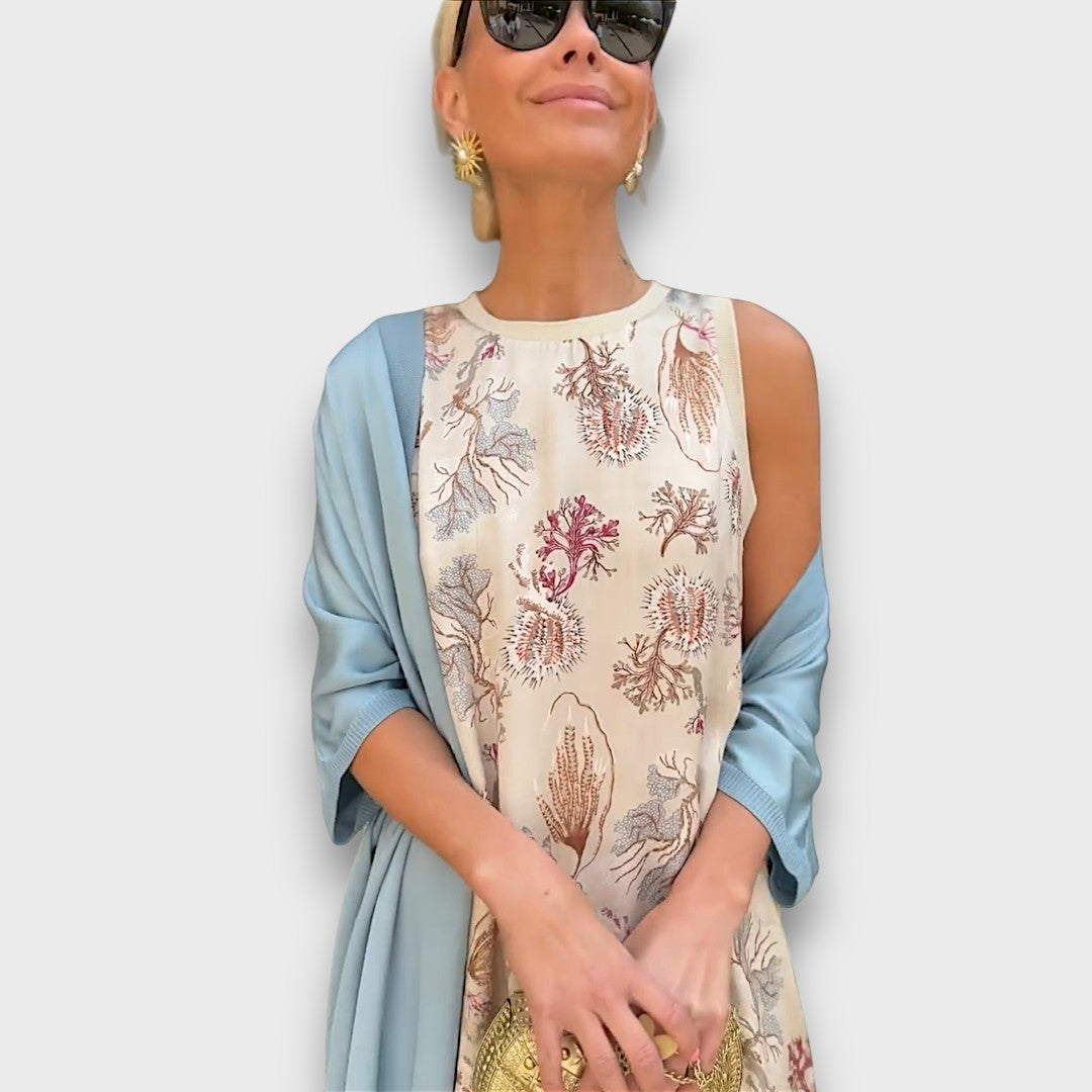 Elveria | Abito maxi con cardigan