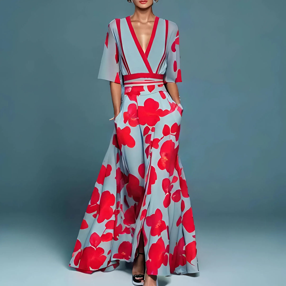 Valentina | Abito Maxi Elegante con Scollo Profondo