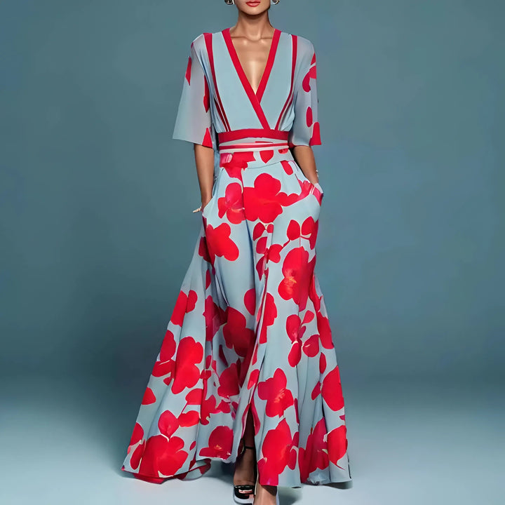 Valentina | Abito Maxi Elegante con Scollo Profondo