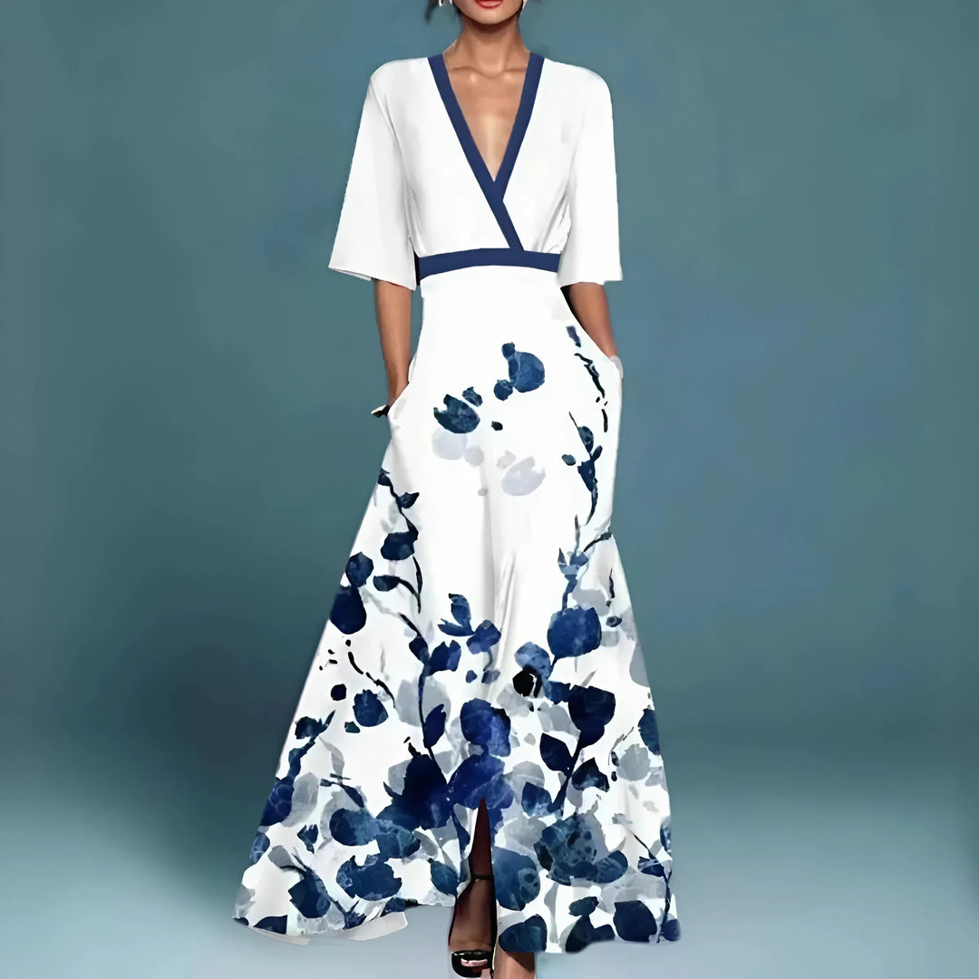 Valentina | Abito Maxi Elegante con Scollo Profondo