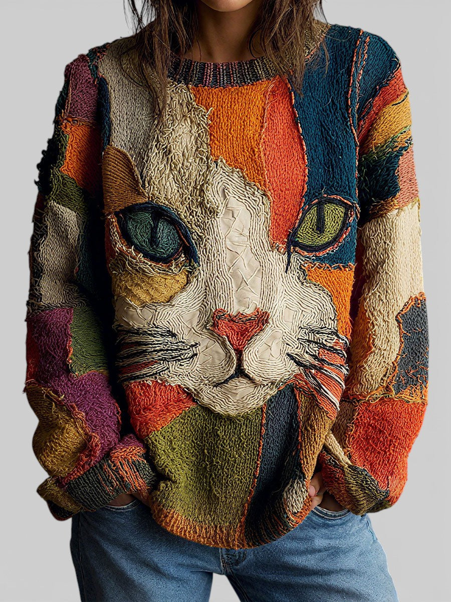 Zaira™ | Top artistico con gatto